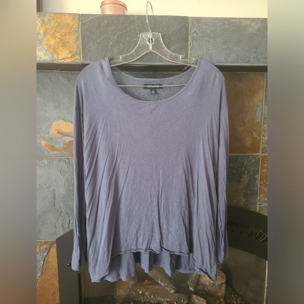 American Eagle Soft and Sexy Dusty Blue Long Sleeve Blouse with Lace Inset XS